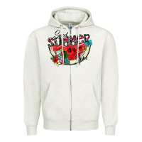 Oatmeal Heather sweet summer time Zipper Hoodie - SublimationCraftShop