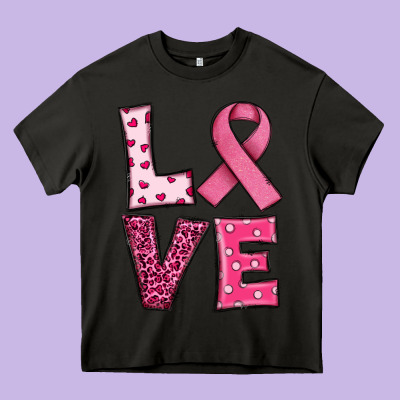 Western Breast Cancer Love Heavy Core Tee Designed By Ranaportraitstore