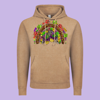 Mardi Gras Rainbow Vintage Hoodie Designed By Howdyjamesfarm