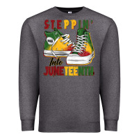 Charcoal Heather steppin' into juneteenth Premium Sweatshirt - BarkalooDesign