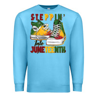 Ocean Blue steppin' into juneteenth Premium Sweatshirt - BarkalooDesign