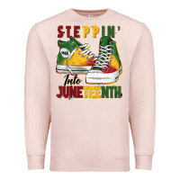 Pale Pink steppin' into juneteenth Premium Sweatshirt - BarkalooDesign