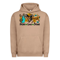 Pigment Burro peace love jesus Urban Hoodie - AdoDesignShop