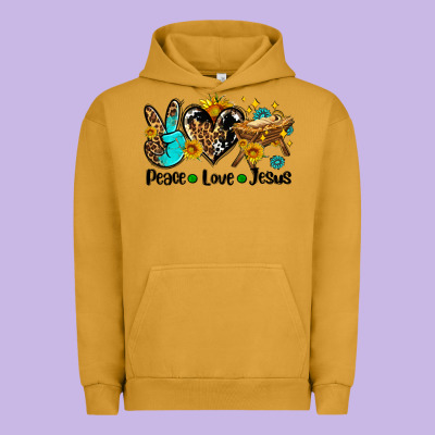 Peace Love Jesus Urban Hoodie Designed By Adodesignshop