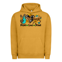 Pigment Peanut Butter peace love jesus Urban Hoodie - AdoDesignShop