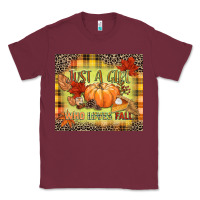 Burgundy Just a girl who loves Fall Classic Tee - NancyCooperArtShop