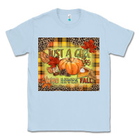 Dusty Blue Just a girl who loves Fall Classic Tee - NancyCooperArtShop