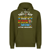 Army Green LIL Autism Mom Premium Hoodie - CowhideDigitalArt