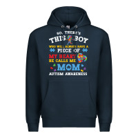 Navy LIL Autism Mom Premium Hoodie - CowhideDigitalArt