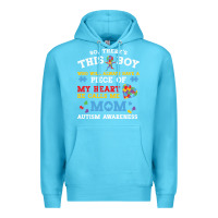 Ocean Blue LIL Autism Mom Premium Hoodie - CowhideDigitalArt