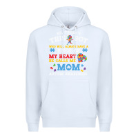 White LIL Autism Mom Premium Hoodie - CowhideDigitalArt