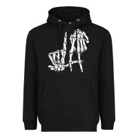 Black la hand sign lazy diy halloween costume skeleton los angeles pullover Heavyweight Hoodie - trangStudio