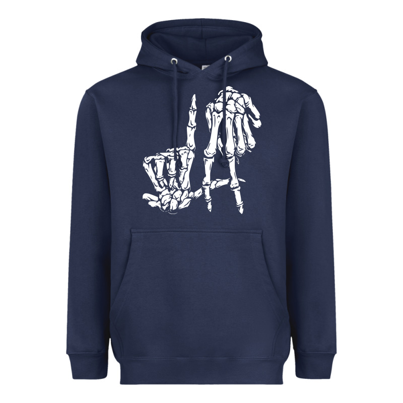 La Hand Sign Lazy Diy Halloween Costume Skeleton Los Angeles Pullover Heavyweight Hoodie by trangStudio | Teevron