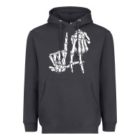 Smoke la hand sign lazy diy halloween costume skeleton los angeles pullover Heavyweight Hoodie - trangStudio