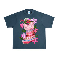 Midnight Navy pink christmas socks Urban Heavy Tee - CowGirlArtShop