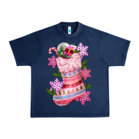 Navy pink christmas socks Urban Heavy Tee - CowGirlArtShop