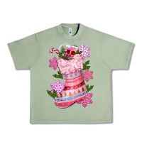 Oil Green pink christmas socks Urban Heavy Tee - CowGirlArtShop