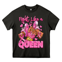 Asphalt Survivor queen Breast Cancer afro girl sneakers Heavy Core Tee - RanaPortraitStore