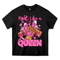 Black Survivor queen Breast Cancer afro girl sneakers Heavy Core Tee - RanaPortraitStore
