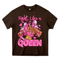 Chocolate Brown Survivor queen Breast Cancer afro girl sneakers Heavy Core Tee - RanaPortraitStore