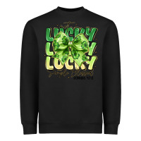 Black Not Lucky Simply Blessed Heavyweight Sweatshirt - CowhideDigitalArt
