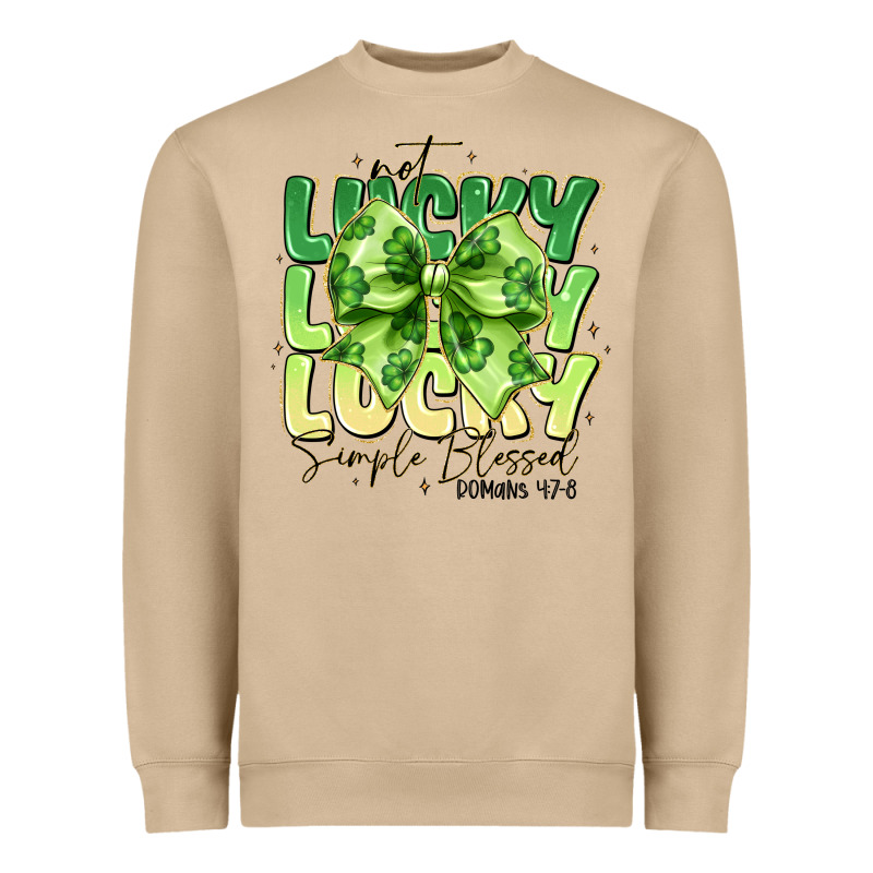 Not Lucky Simply Blessed Heavyweight Sweatshirt by CowhideDigitalArt | Teevron