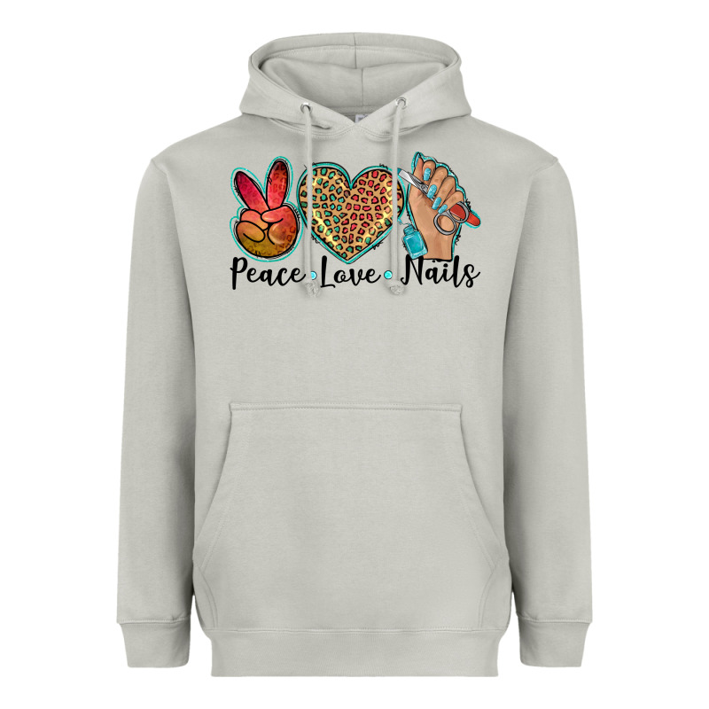 Peace Love Nails Heavyweight Hoodie by BarkalooDesign | Teevron