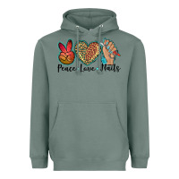 Sage peace love nails Heavyweight Hoodie - BarkalooDesign