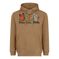 Toasted Coconut peace love nails Heavyweight Hoodie - BarkalooDesign
