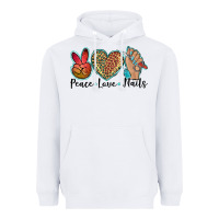 White peace love nails Heavyweight Hoodie - BarkalooDesign