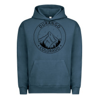 Pigment Midnight Navy Durango Mountain City - Colorado State Souvenir Gift Urban Hoodie - trangStudio