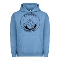 Pigment Pebble Blue Durango Mountain City - Colorado State Souvenir Gift Urban Hoodie - trangStudio