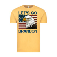 Vintage Mustard american bald eagle let's go brandon Vintage Tee - Jasminsmagicworld