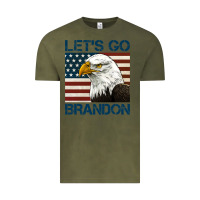Vintage Olive american bald eagle let's go brandon Vintage Tee - Jasminsmagicworld