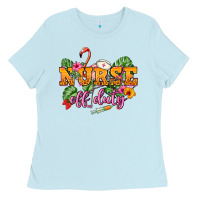 Baby Blue Nurse off duty Ladies Tee - NancyCooperArtShop