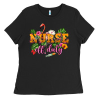Black Nurse off duty Ladies Tee - NancyCooperArtShop