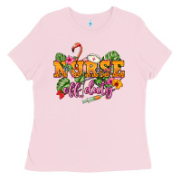 Bubblegum Pink Nurse off duty Ladies Tee - NancyCooperArtShop