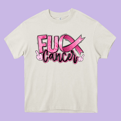 Fu*ck Cancer Heavy Core Tee Designed By Ranaportraitstore