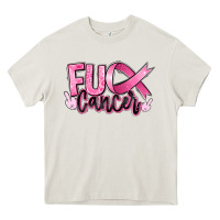 Cream Fu*ck Cancer Heavy Core Tee - RanaPortraitStore