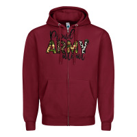 Burgundy proud Army mom Zipper Hoodie - CowhideDigitalArt