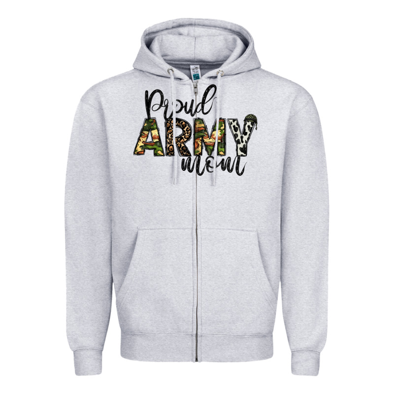 Proud Army Mom Zipper Hoodie by CowhideDigitalArt | Teevron