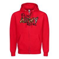 Red proud Army mom Zipper Hoodie - CowhideDigitalArt