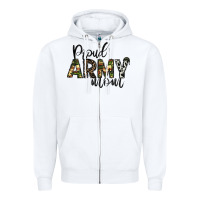 White proud Army mom Zipper Hoodie - CowhideDigitalArt