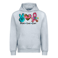 Heather Grey peace love  cure Urban Hoodie - AdoDesignShop