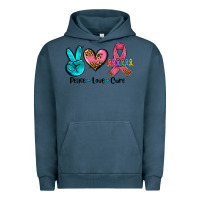 Pigment Midnight Navy peace love  cure Urban Hoodie - AdoDesignShop
