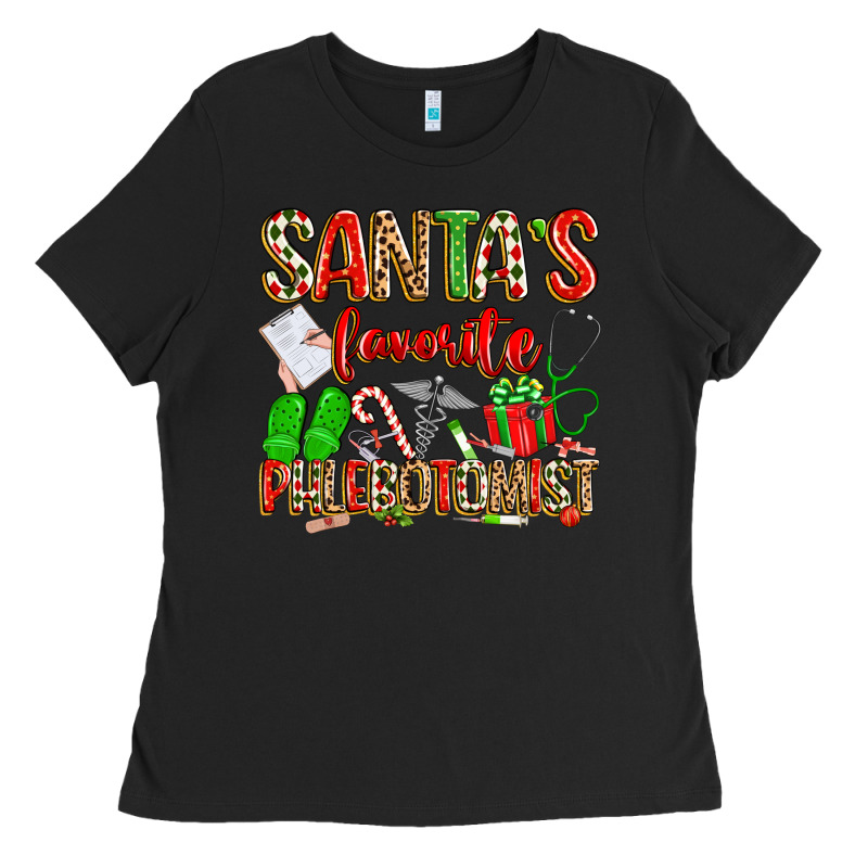 Santa's Favorite Phlebotomist Ladies Tee by texasbilliewilder | Teevron