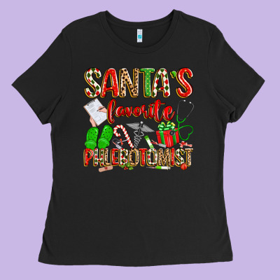 Santa's Favorite Phlebotomist Ladies Tee Designed By Texasbilliewilder