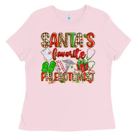 Bubblegum Pink Santa's Favorite Phlebotomist Ladies Tee - texasbilliewilder