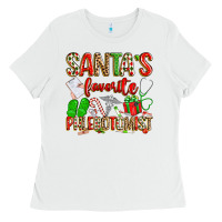 White Santa's Favorite Phlebotomist Ladies Tee - texasbilliewilder