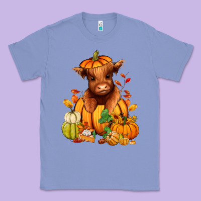Fall Autumn Heifer Pumpkin Classic Tee Designed By Ranaportraitstore